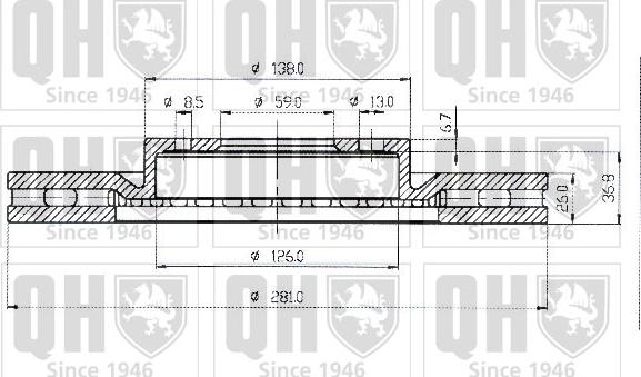 Quinton Hazell BDC4355 - Гальмівний диск autozip.com.ua