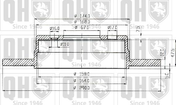 Quinton Hazell BDC4324 - Гальмівний диск autozip.com.ua