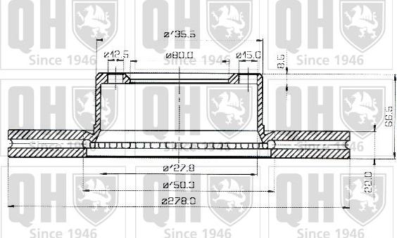 Quinton Hazell BDC1073 - Гальмівний диск autozip.com.ua