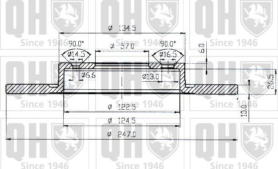 Quinton Hazell BDC3944 - Гальмівний диск autozip.com.ua