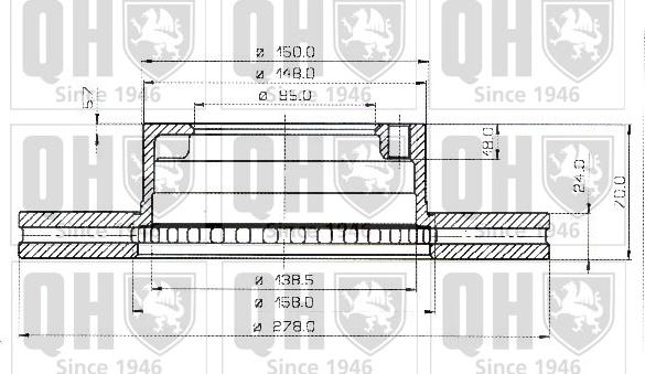 Quinton Hazell BDC3450 - Гальмівний диск autozip.com.ua