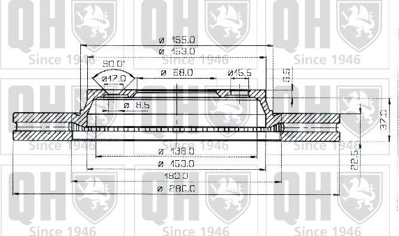 Quinton Hazell BDC3515 - Гальмівний диск autozip.com.ua