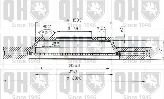 Quinton Hazell BDC3695 - Гальмівний диск autozip.com.ua