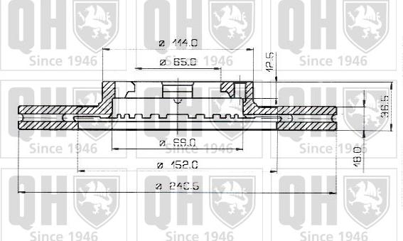 Quinton Hazell BDC3814 - Гальмівний диск autozip.com.ua