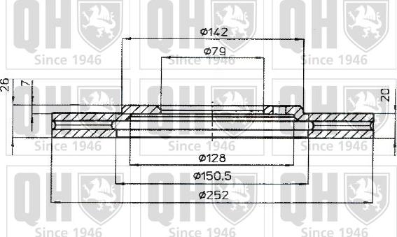 Quinton Hazell BDC3335 - Гальмівний диск autozip.com.ua