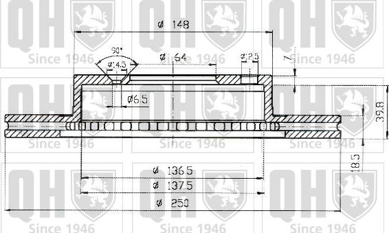 Quinton Hazell BDC3759 - Гальмівний диск autozip.com.ua