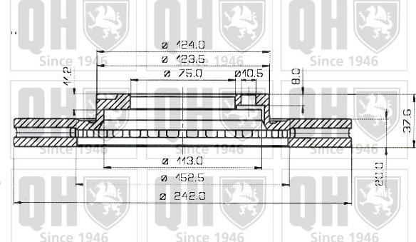 Quinton Hazell BDC3733 - Гальмівний диск autozip.com.ua