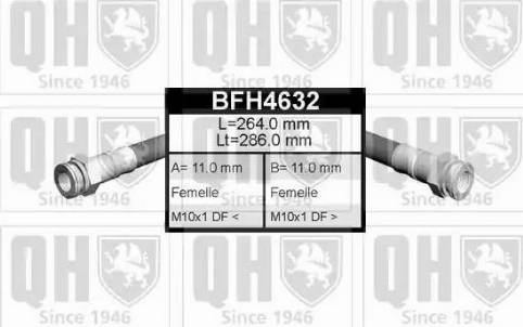 Quinton Hazell BFH4632 - Гальмівний шланг autozip.com.ua