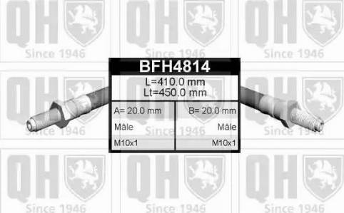 Quinton Hazell BFH4814 - Гальмівний шланг autozip.com.ua