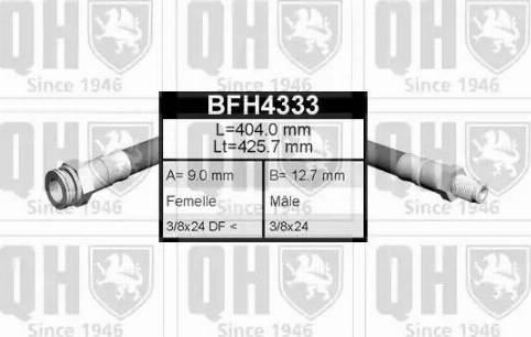 Quinton Hazell BFH4333 - Гальмівний шланг autozip.com.ua