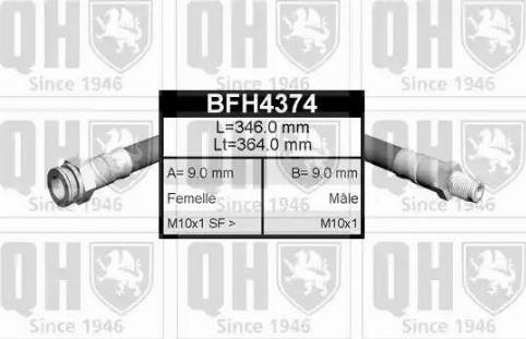 Quinton Hazell BFH4374 - Гальмівний шланг autozip.com.ua