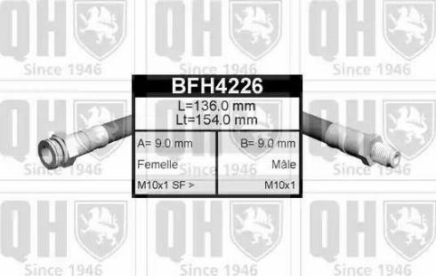 Quinton Hazell BFH4226 - Гальмівний шланг autozip.com.ua