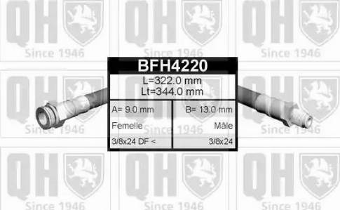 Quinton Hazell BFH4220 - Гальмівний шланг autozip.com.ua