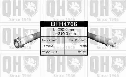 Quinton Hazell BFH4706 - Гальмівний шланг autozip.com.ua