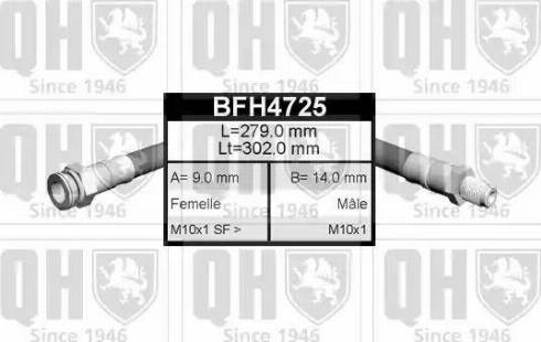 Quinton Hazell BFH4725 - Гальмівний шланг autozip.com.ua