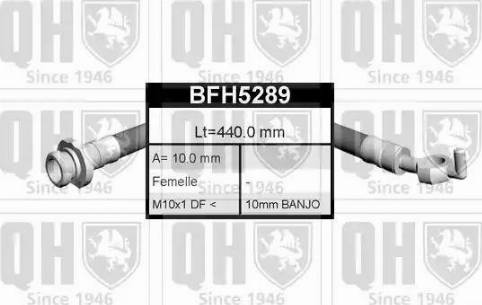Quinton Hazell BFH5289 - Гальмівний шланг autozip.com.ua