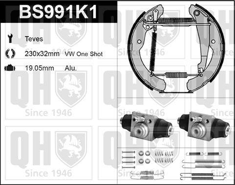 Quinton Hazell BS991K1 - Комплект гальм, барабанний механізм autozip.com.ua