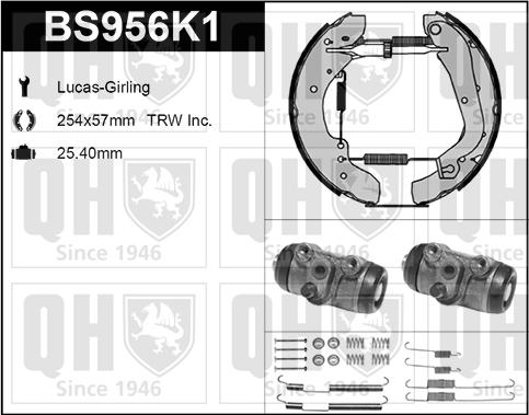 Quinton Hazell BS956K1 - Комплект гальм, барабанний механізм autozip.com.ua