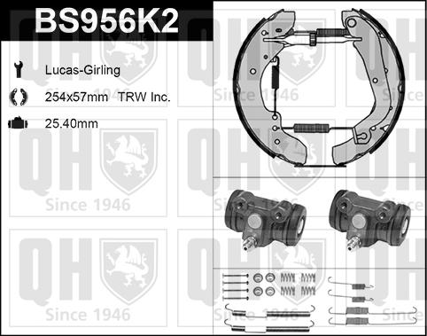 Quinton Hazell BS956K2 - Комплект гальм, барабанний механізм autozip.com.ua