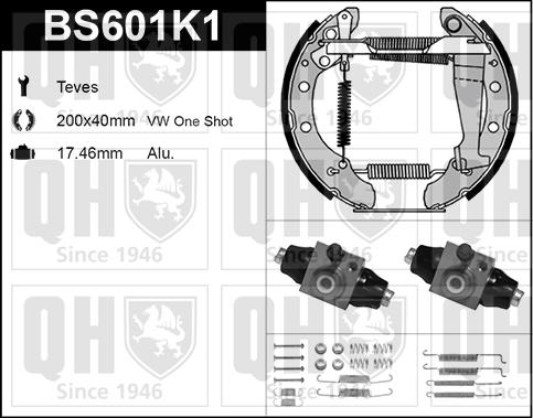 Quinton Hazell BS601K1 - Комплект гальм, барабанний механізм autozip.com.ua