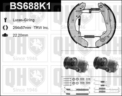 Quinton Hazell BS688K1 - Комплект гальм, барабанний механізм autozip.com.ua