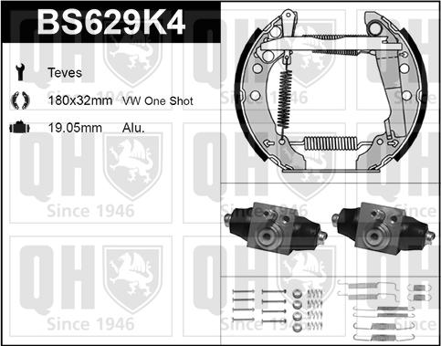 Quinton Hazell BS629K4 - Комплект гальм, барабанний механізм autozip.com.ua