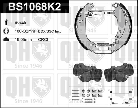 Quinton Hazell BS1068K2 - Комплект гальм, барабанний механізм autozip.com.ua