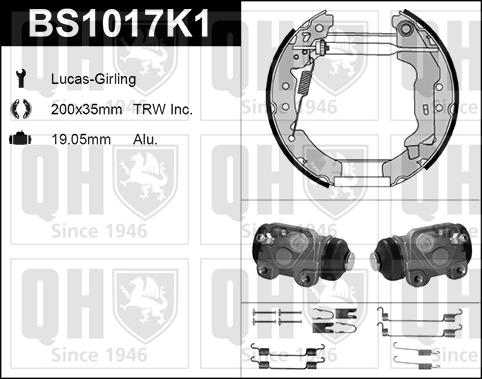 Quinton Hazell BS1017K1 - Комплект гальм, барабанний механізм autozip.com.ua