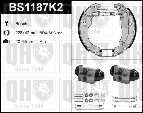 Quinton Hazell BS1187K2 - Комплект гальм, барабанний механізм autozip.com.ua