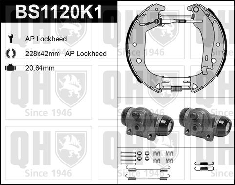 Quinton Hazell BS1120K1 - Комплект гальм, барабанний механізм autozip.com.ua