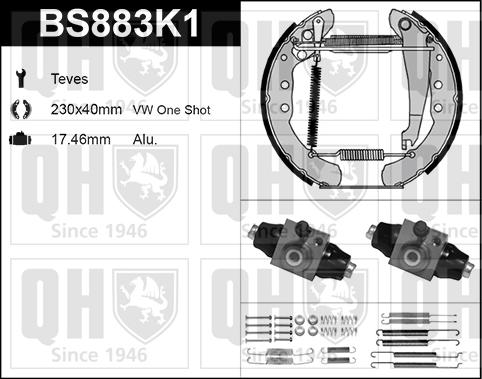 Quinton Hazell BS883K1 - Комплект гальм, барабанний механізм autozip.com.ua