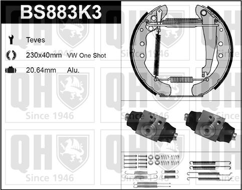 Quinton Hazell BS883K3 - Комплект гальм, барабанний механізм autozip.com.ua