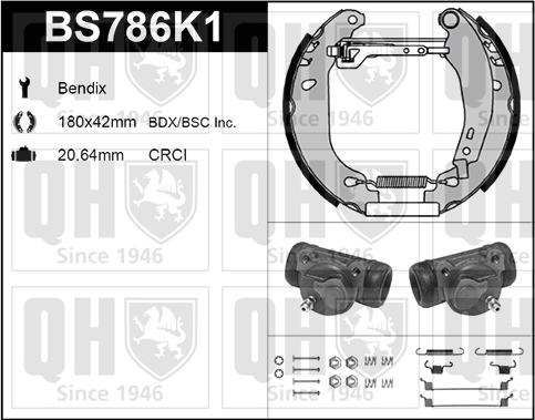 Quinton Hazell BS786K1 - Комплект гальм, барабанний механізм autozip.com.ua