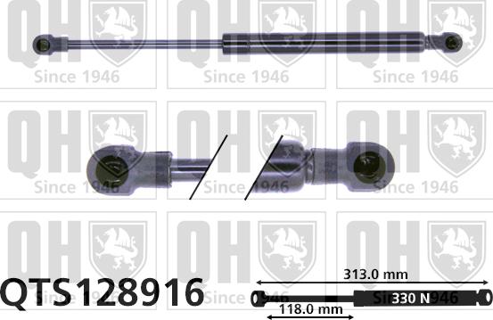 Quinton Hazell QTS128916 - Газова пружина, капот autozip.com.ua