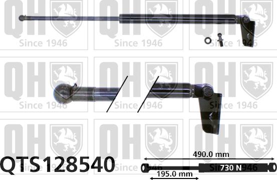 Quinton Hazell QTS128540 - Газова пружина, кришка багажник autozip.com.ua