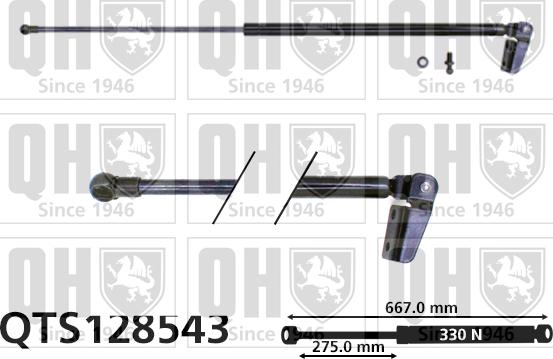 Quinton Hazell QTS128543 - Газова пружина, кришка багажник autozip.com.ua