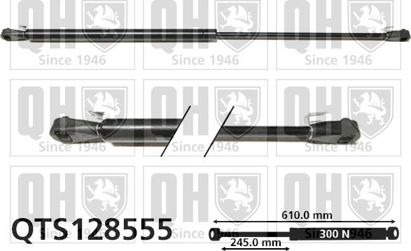 Quinton Hazell QTS128555 - Газова пружина, кришка багажник autozip.com.ua