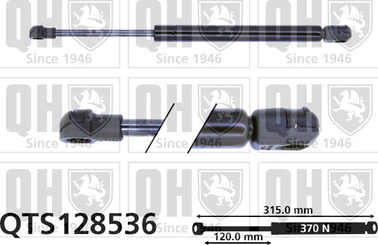 Quinton Hazell QTS128536 - Газова пружина, кришка багажник autozip.com.ua