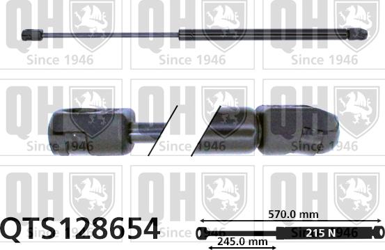 Quinton Hazell QTS128654 - Газова пружина, кришка багажник autozip.com.ua
