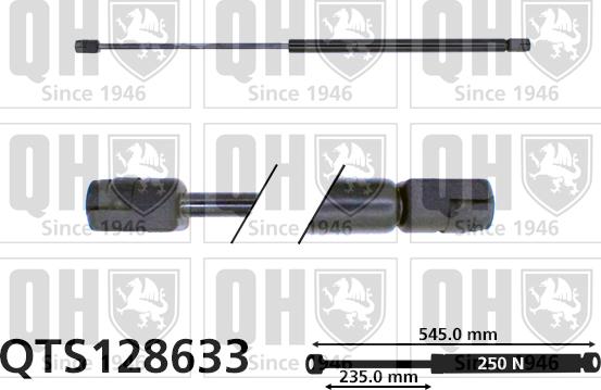 Quinton Hazell QTS128633 - Газова пружина, капот autozip.com.ua