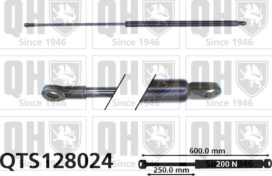 Quinton Hazell QTS128024 - Газова пружина, кришка багажник autozip.com.ua