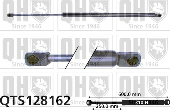Quinton Hazell QTS128162 - Газова пружина, кришка багажник autozip.com.ua
