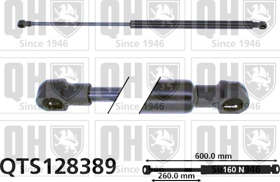 Quinton Hazell QTS128389 - Газова пружина, кришка багажник autozip.com.ua
