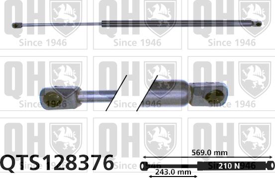 Quinton Hazell QTS128376 - Газова пружина, кришка багажник autozip.com.ua