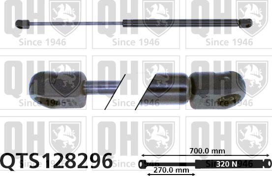 Quinton Hazell QTS128296 - Газова пружина, кришка багажник autozip.com.ua