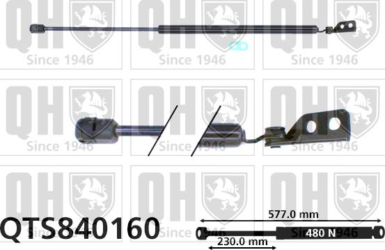 Quinton Hazell QTS840160 - Газова пружина, кришка багажник autozip.com.ua
