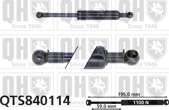 Quinton Hazell QTS840114 - Газова пружина, капот autozip.com.ua