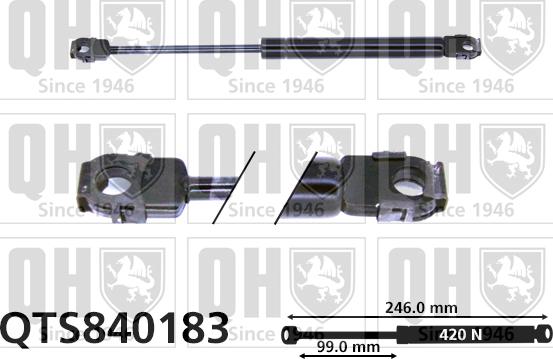Quinton Hazell QTS840183 - Газова пружина, капот autozip.com.ua