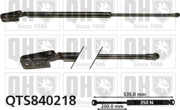 Quinton Hazell QTS840218 - Газова пружина, кришка багажник autozip.com.ua