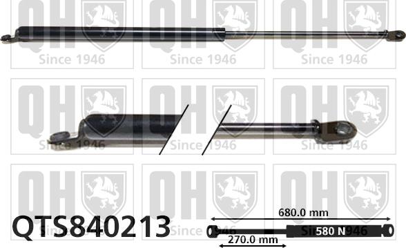 Quinton Hazell QTS840213 - Газова пружина, кришка багажник autozip.com.ua